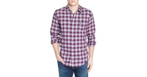 SHRT ID 017 -Regular Fit Long Sleeve Plaid Twill Woven Shirt