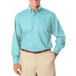 SHRT ID 025 -Mens Long Sleeve Stain Release Poplin Dress Shirts